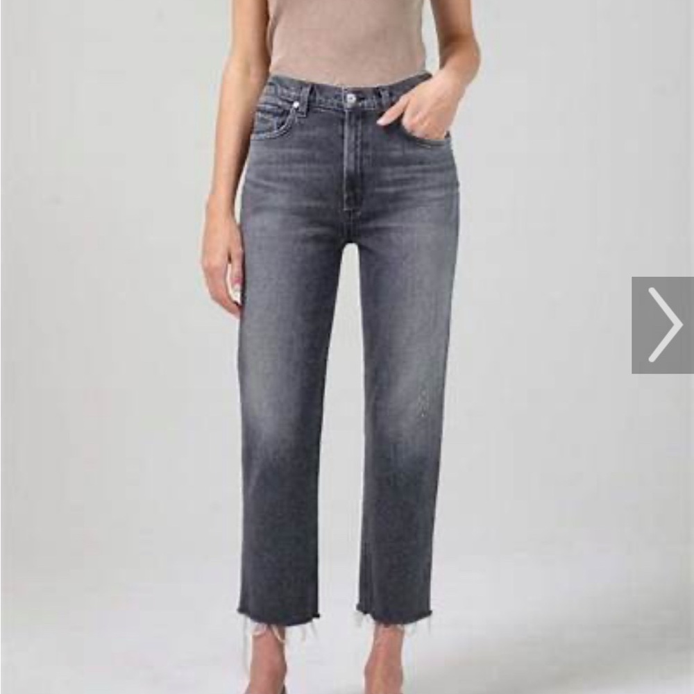 Gray Daphne Crop Jeans